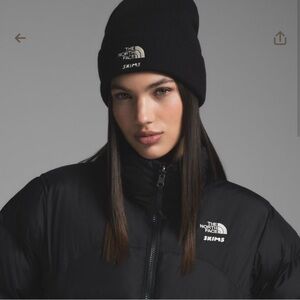 North Face x SKIMS Black Beanie onyx